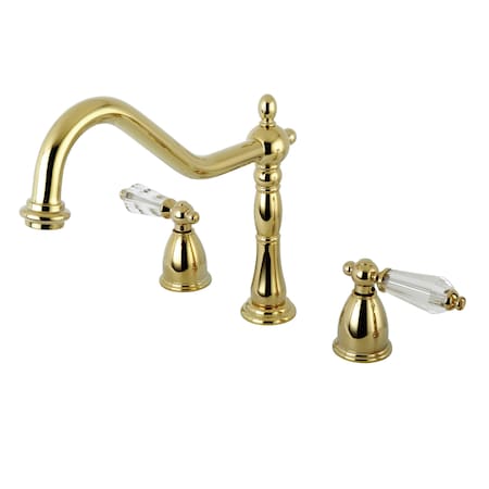 Kingston Brass Widespread Kitchen Faucet, Polished Brass KB1792WLLLS